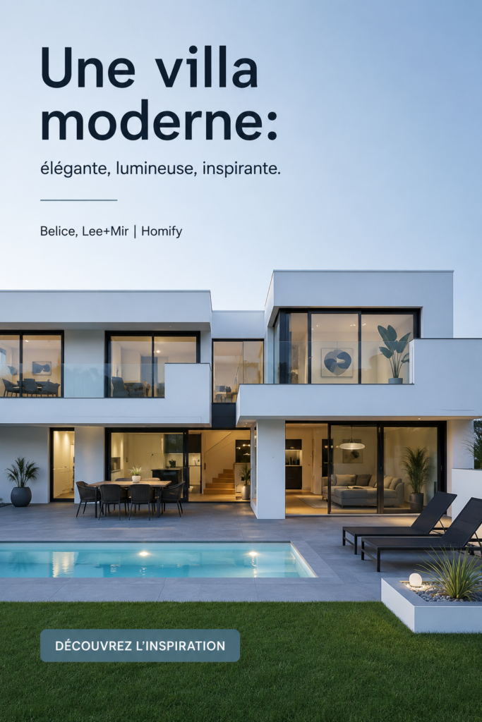 Vue d'une villa moderne entourée de verdure, mettant en avant l'architecture contemporaine et le confort.