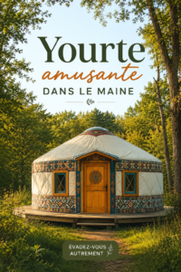 Une yourte confortable au cœur du Maine, offrant une vue apaisante sur la nature.