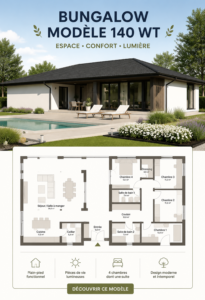Bungalow Next 140 WT, un espace chaleureux en pleine nature