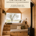 Vue extérieure d'une petite cabane écoresponsable entourée de nature