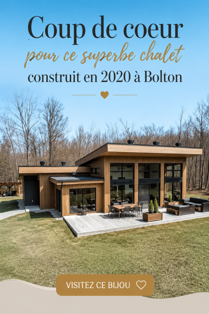 Chalet moderne à Bolton-Est avec vue sur la nature environnante