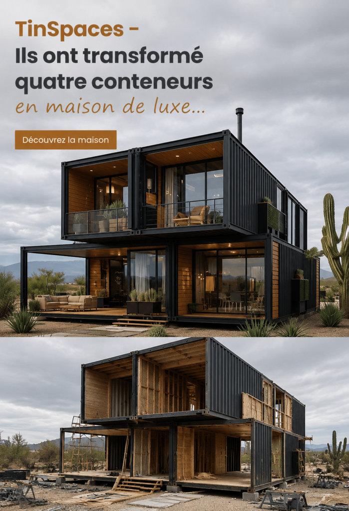Maison de luxe construite à partir de conteneurs maritimes