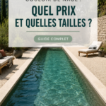 Un couloir de nage dans un jardin bien entretenu, invitant à la détente et au sport.