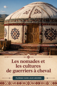 Un cavalier nomade traversant un paysage traditionnel.