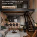 Intérieur d'un loft décoré avec goût, montrant un espace ouvert et chaleureux.