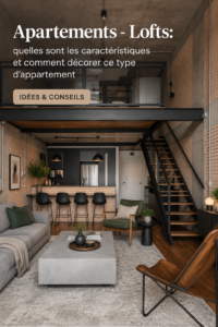 Intérieur d'un loft décoré avec goût, montrant un espace ouvert et chaleureux.