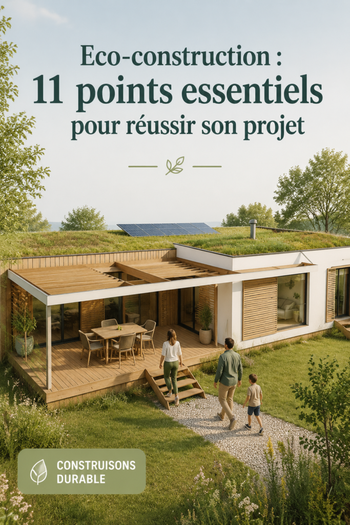 Un aperçu de matériaux durables utilisés pour l'éco-construction.