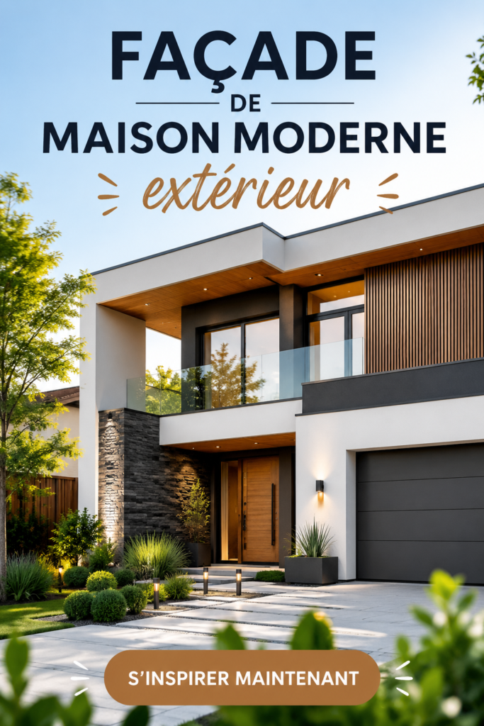 Maison avec une façade moderne et élégante en harmonie avec son environnement.
