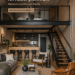 Intérieur d'une maison avec un plafond haut et décor élégant