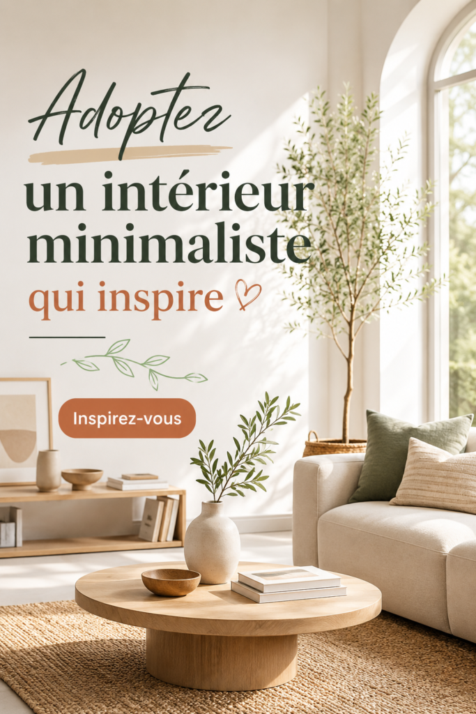 Un intérieur minimaliste chaleureux avec des couleurs apaisantes et peu de meubles.