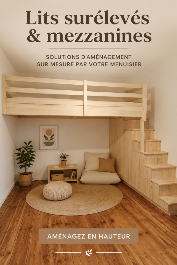 Un lit superposé en bois avec des draps colorés et des hochets décoratifs, créant un espace accueillant pour les enfants.