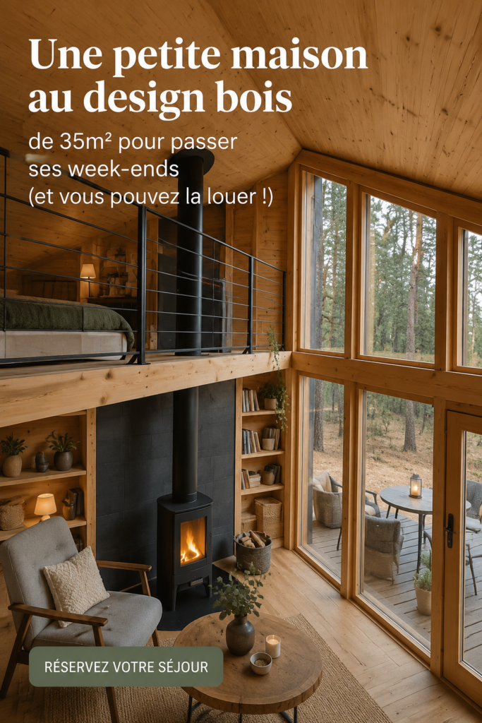 Une maison en bois chaleureuse de 35m2, idéale pour des week-ends à la nature