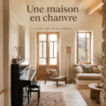 Extérieur d'une maison moderne construite en chanvre, mettant en avant une architecture chaleureuse et éco-responsable.