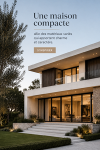 Maison compacte avec un design charmant utilisant différents matériaux