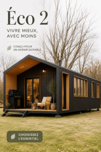 Une maison conteneur écoresponsable de deux chambres en pleine nature.