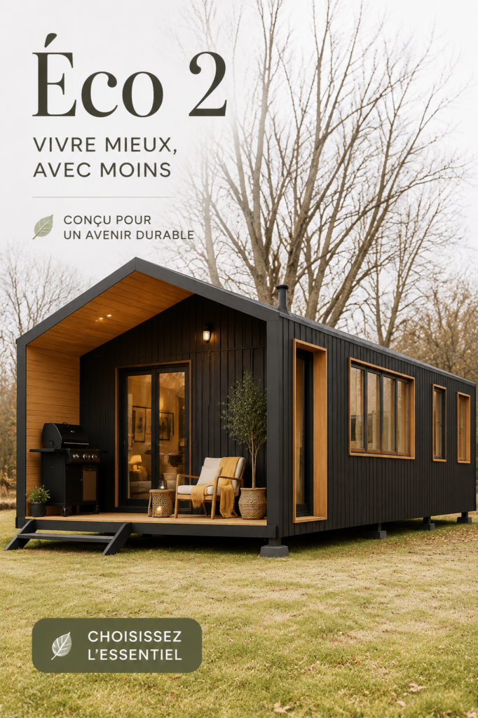 Une maison conteneur écoresponsable de deux chambres en pleine nature.
