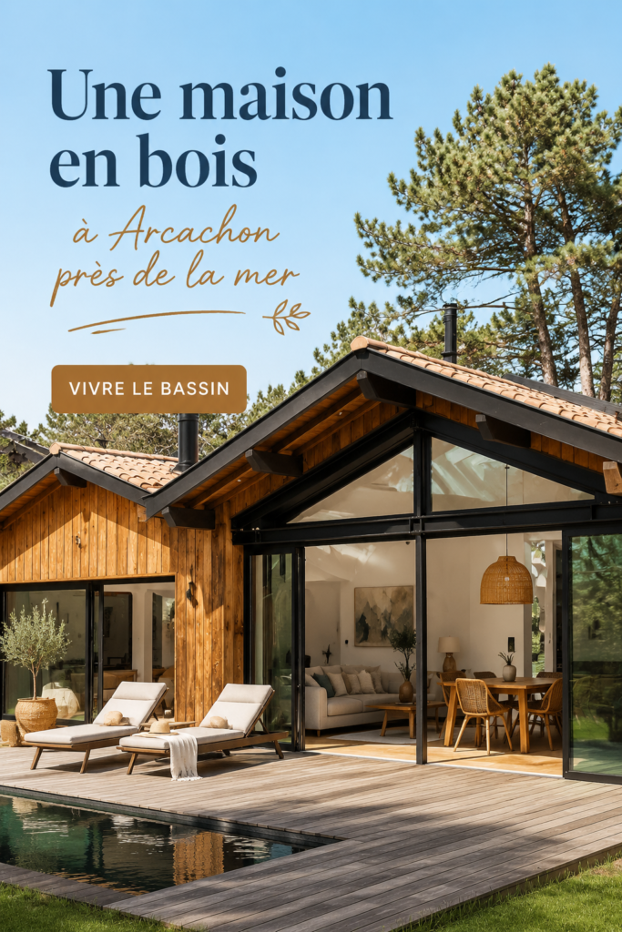 Maison en bois moderne près de la mer à Arcachon