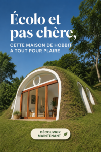 Maison de hobbit écolo intégrée dans la nature