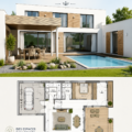 Aménagement d'une maison moderne avec un intérieur accueillant.