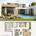 Aménagement d'une maison moderne avec un intérieur accueillant.