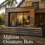 Maison moderne en ossature bois illustrant une construction durable
