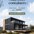 Maison container moderne entourée de verdure