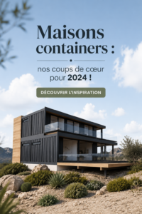 Maison container moderne entourée de verdure