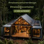 Une maison container moderne au design innovant, illustrant des concepts contemporains de construction.
