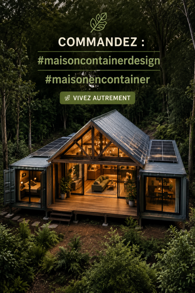 Une maison container moderne au design innovant, illustrant des concepts contemporains de construction.