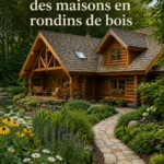 Une belle maison en rondins de bois, offrant un cadre chaleureux et naturel.
