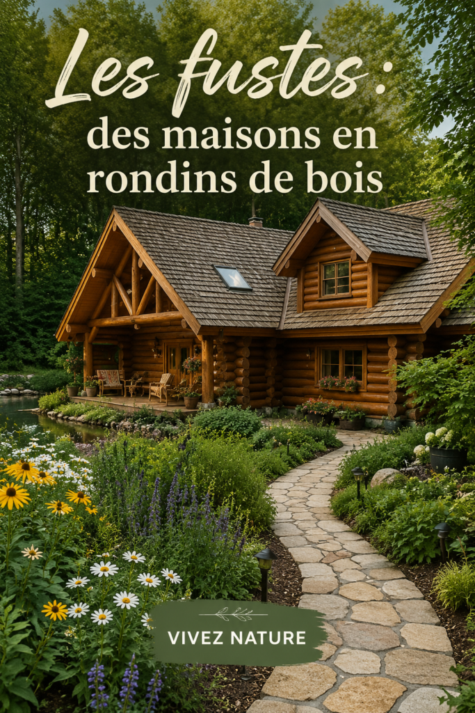Une belle maison en rondins de bois, offrant un cadre chaleureux et naturel.