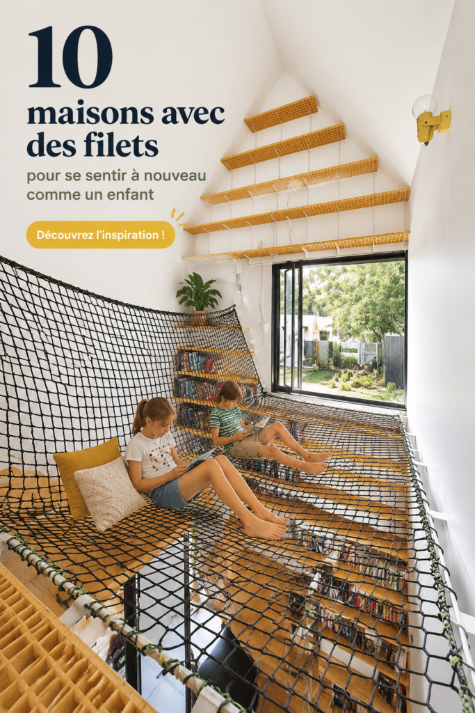 Salon d'une maison avec un filet suspendu pour jouer