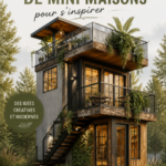 Une maison moderne miniature au design épuré dans un cadre naturel.