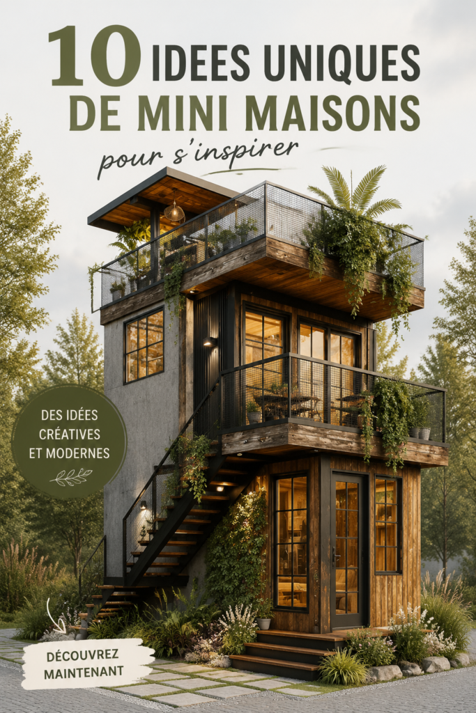 Une maison moderne miniature au design épuré dans un cadre naturel.
