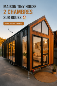 Tiny house sur roues, un espace conçu pour le confort et la vie mobile.