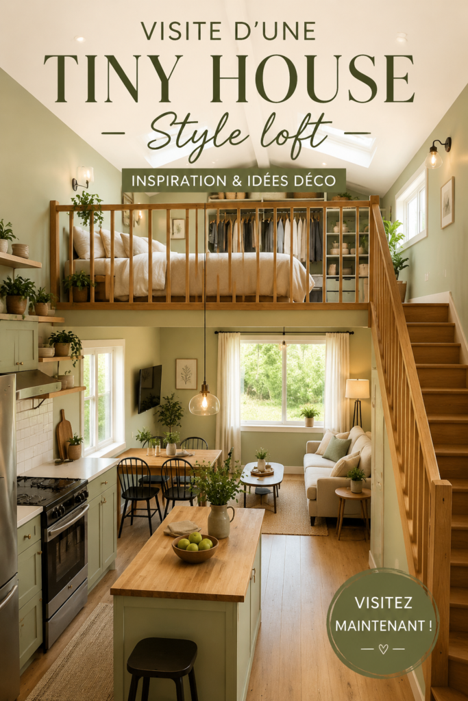 Intérieur d'un loft moderne et chaleureux avec un agencement minimaliste.