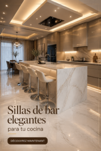 Chaises de bar modernes et élégantes dans une cuisine contemporaine.