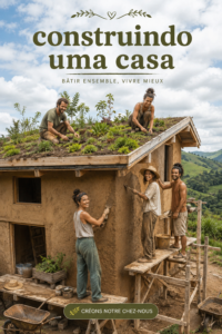 Une maison en construction avec des ouvriers sur le chantier
