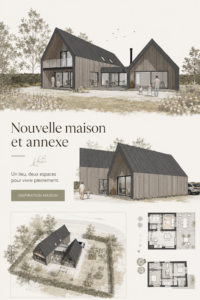 Belle annexe moderne avec une terrasse accueillante et des grandes fenêtres.