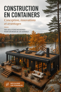 Maison moderne construite avec des conteneurs, mettant en valeur un design innovant et fonctionnel.