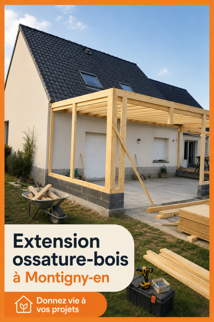 Extension en ossature bois moderne à Montigny-en-Gohelle