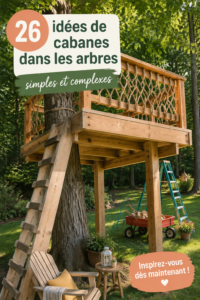 Cabanes dans les arbres pour enfants, idéales pour jouer et rêver.