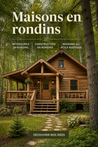 Intérieur d'une maison en bois avec décoration chaleureuse et confortable.