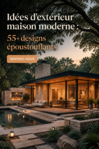 Façade moderne d'une maison avec des lignes épurées et couleurs contemporaines