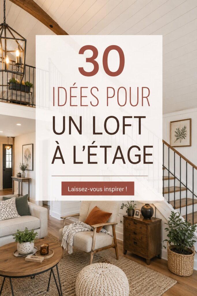 Loft chaleureux avec décoration moderne et confortable, mettant en valeur l'espace ouvert.