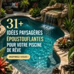 Aménagement d'un jardin moderne avec piscine et plantes