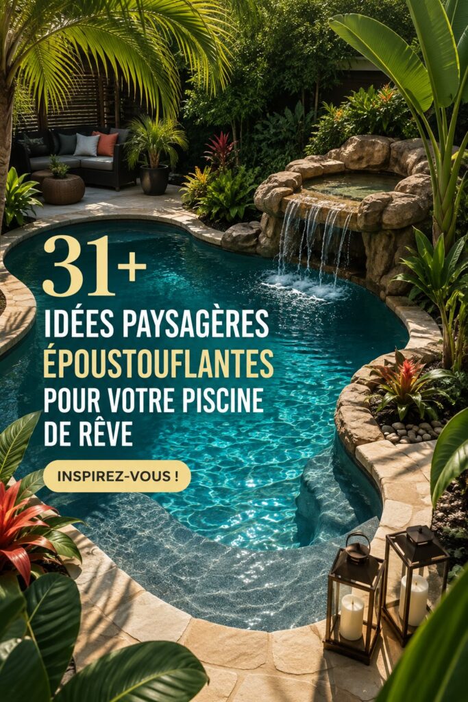 Aménagement d'un jardin moderne avec piscine et plantes