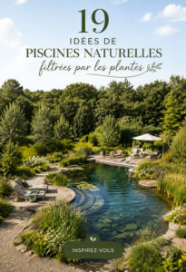 Une piscine naturelle entourée de verdure et de plantes aquatiques, offrant un environnement relaxant.