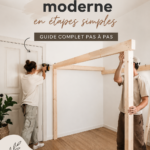 Lit mezzanine moderne en bois dans une chambre chaleureuse