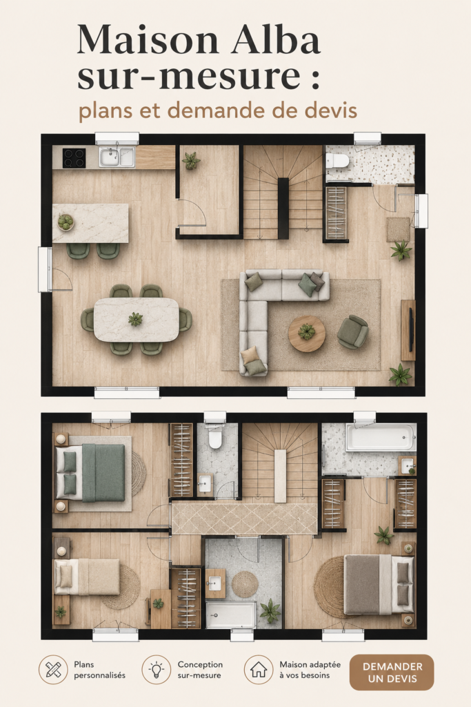 Vue d'une maison sur-mesure Alba, design moderne et convivial